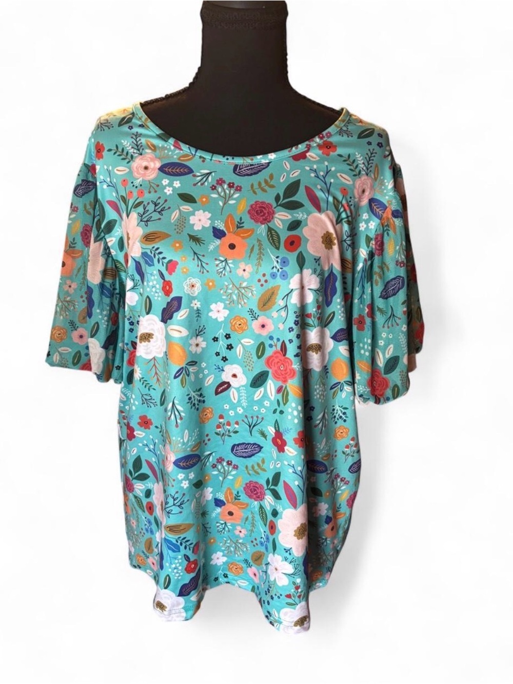 Sterling Kreek Blue Floral Blouse Size L